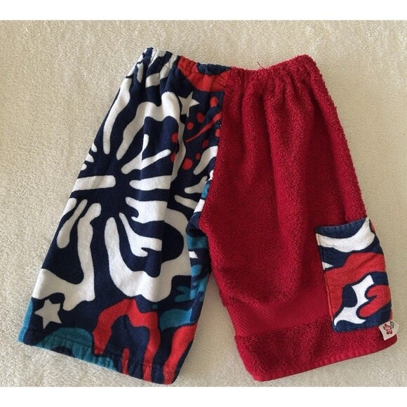 Kiki’s Nation Towel Board Shorts Size S/M Red Blue Beach Pool Vacation - Picture 2 of 6